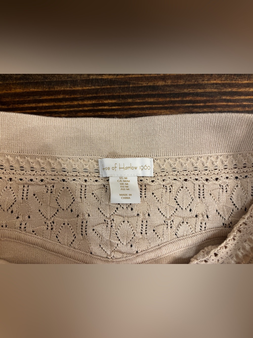 House of Harlow 1960 Knit Midi Skirt Womens Medium Beige Side Slit Pull On Boho - Picture 7 of 13